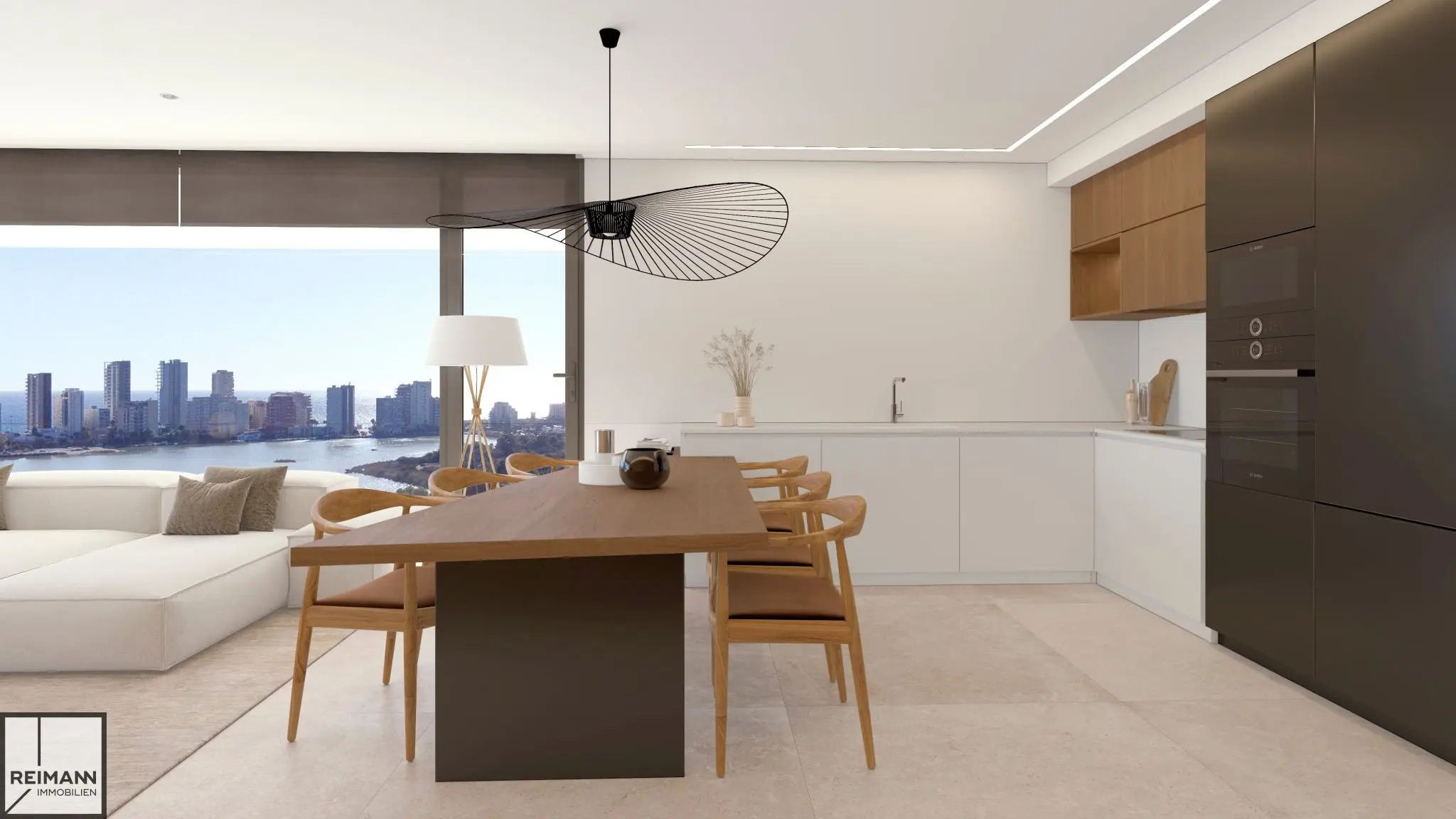 Küche mit Einbauküche